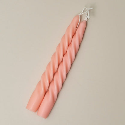 Candy Cane Spiral Candles 2Pc Set