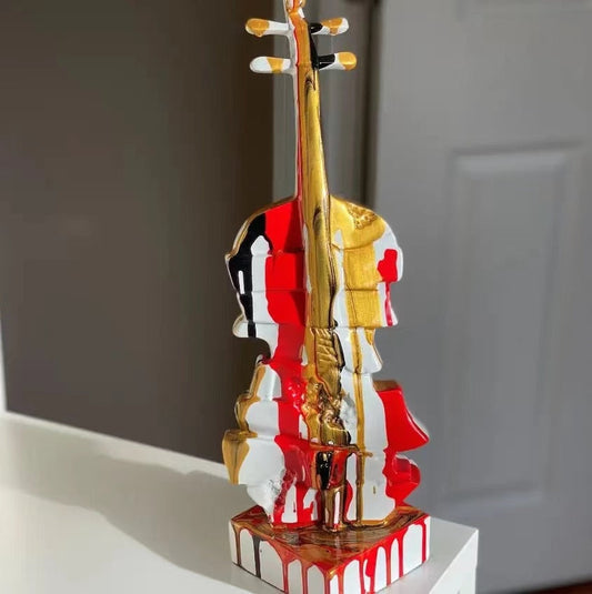 Miravique Nordic Painted Violin Sculpture