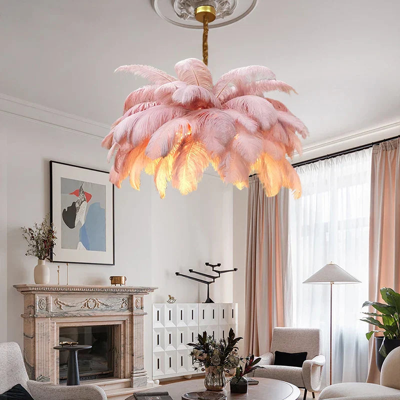 Ostrich Feather Chandelier