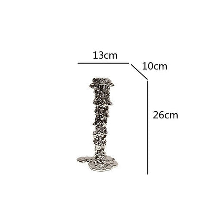 Silver Drip Resin Candlestick Holder – Elegant Candle Holder