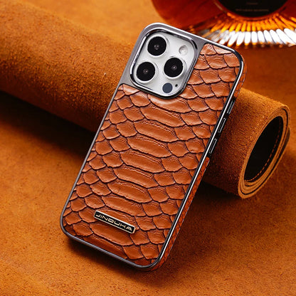 Snakeskin Texture Leather Phone Case For iPhone