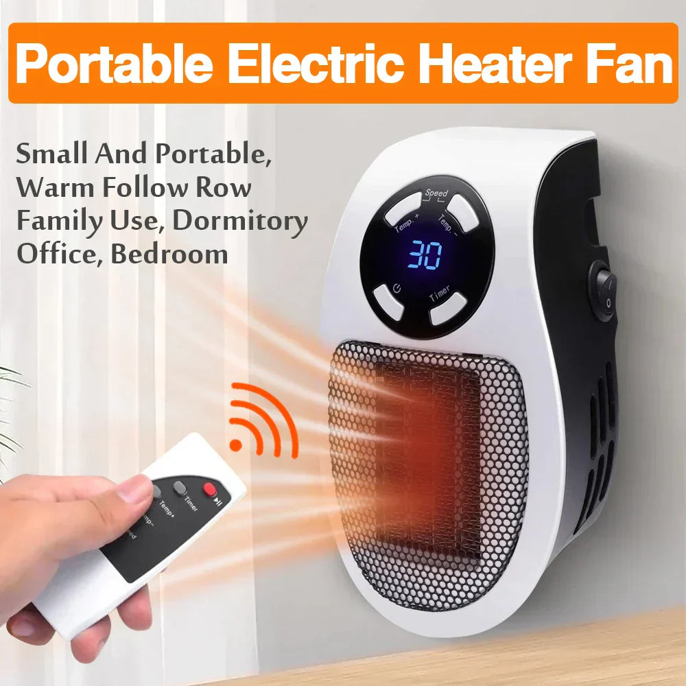 Electric Portable Space Fan Heater With Remote Control