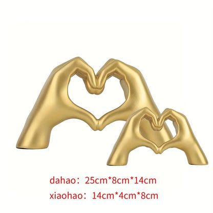 Modern Heart Gesture Sculpture