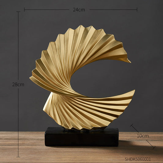 Golden White Twisted Abstract Statue