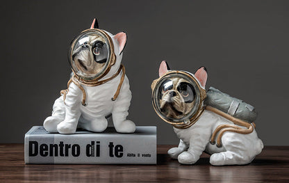 Space Bulldog Astronaut Figurines