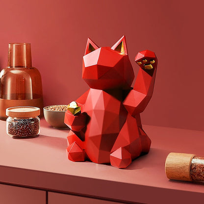 Geometry Japenese Lucky Cat Statue