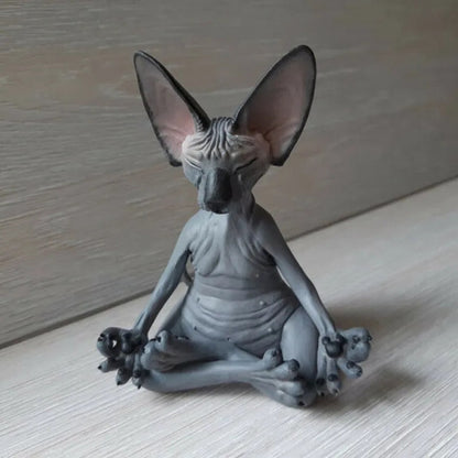 Yoga Sphynx Cat Statue