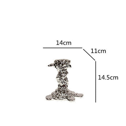 Silver Drip Resin Candlestick Holder – Elegant Candle Holder