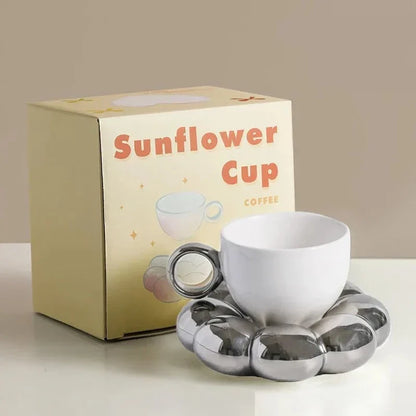 Flower Shape Coffee Cup & Saucer Set