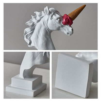 Roman Horse Head with Ice Cream Sculpture