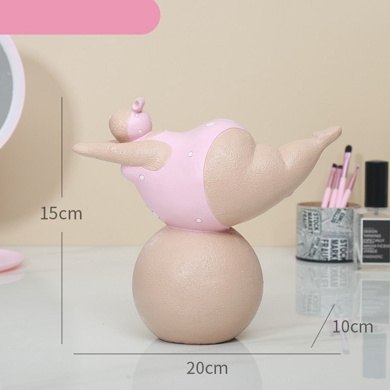 Charming Plus-Size Yoga Woman Figurine