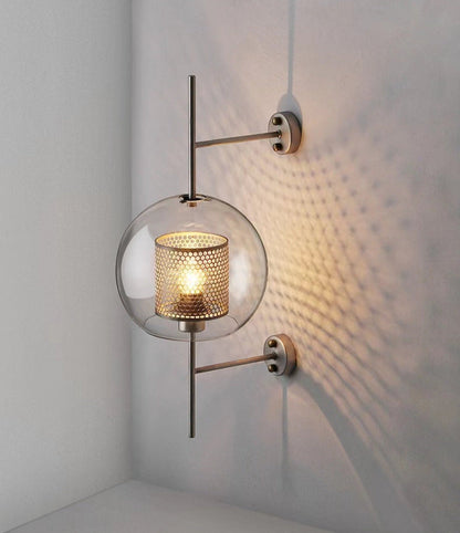 Modern Honeycomb Brass & Glass Wall Sconce