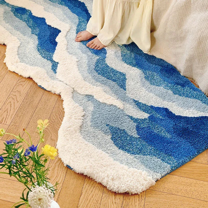 Aesthetic Tufted Rug Wave Pattern