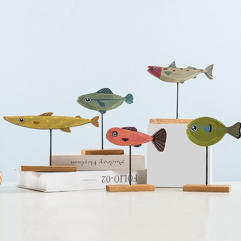 Nordic Artistic Wooden Fish Sculpture