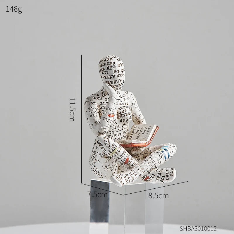 Contemplative Readers Modern Abstract Figurine