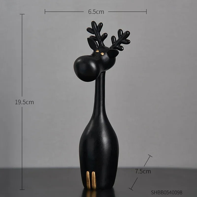 Black & White Cartoon Resin Statue