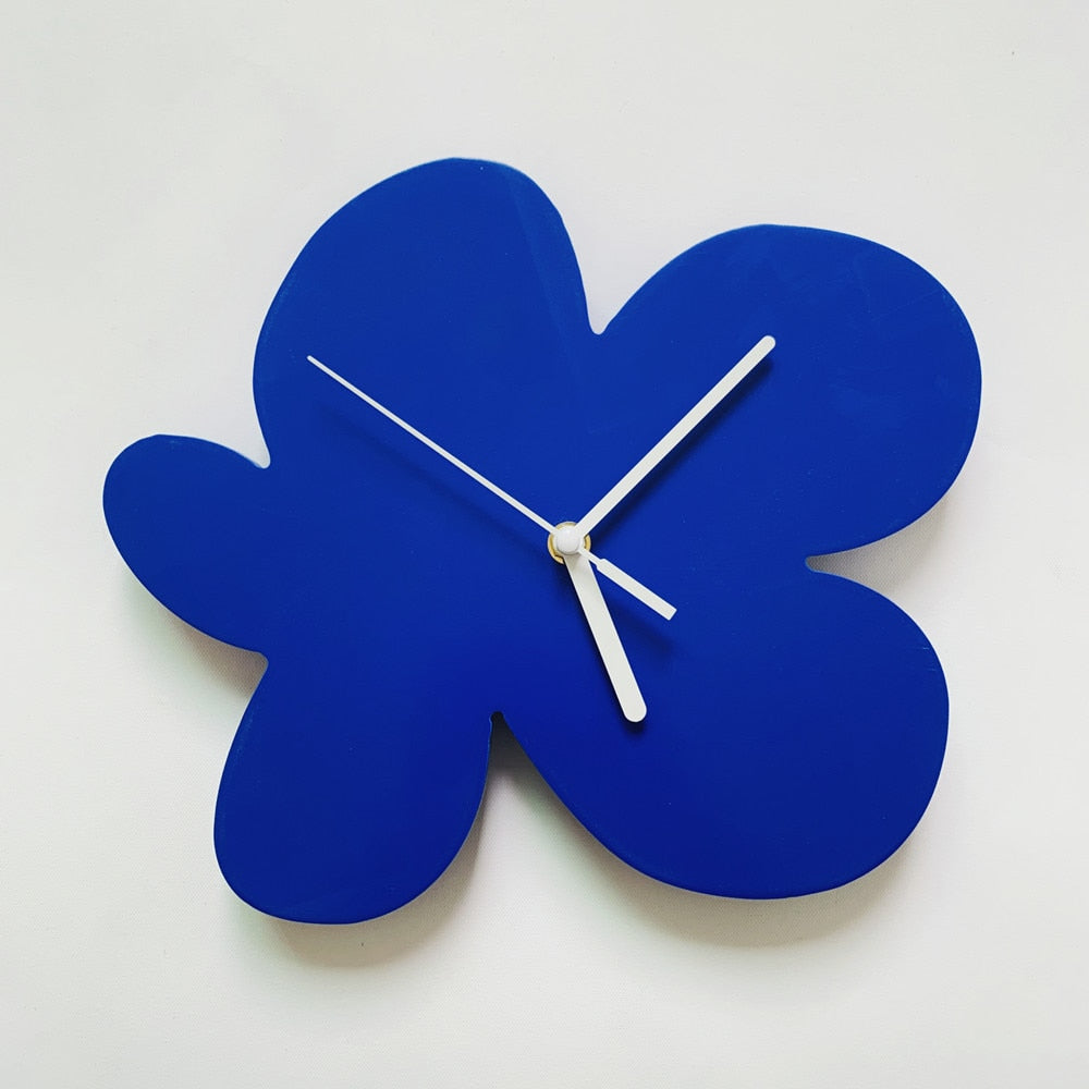 Blue Flower Wall Clock