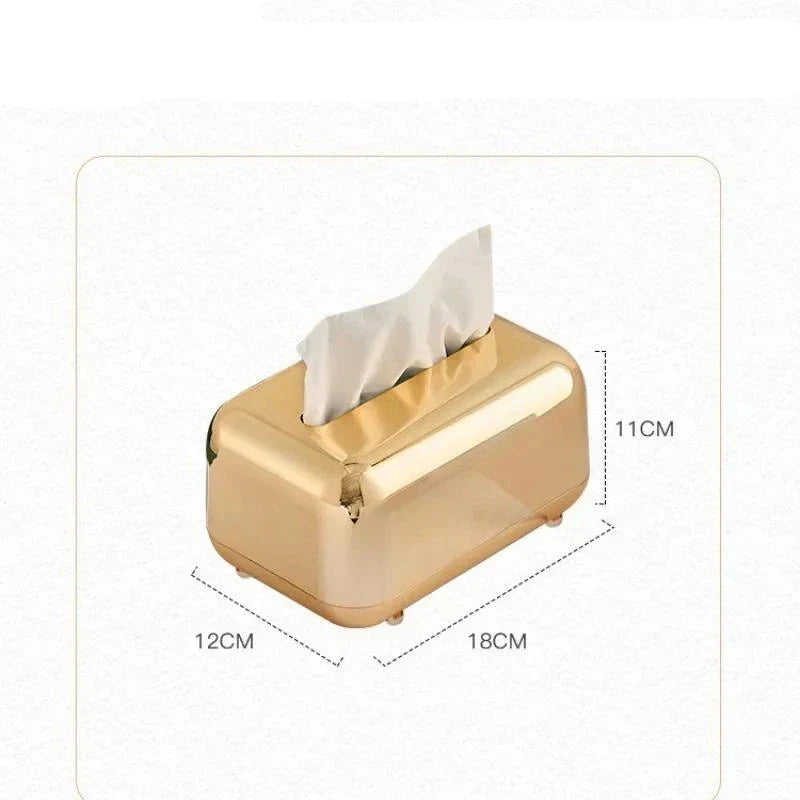 Amandi Luxury Gold & Silver Tissue Holder – Elegant, Durable Organizer for Contemporary Spaces