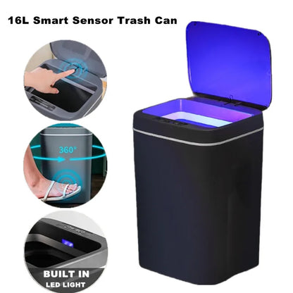 Sophia Smart 16L Automatic Sensor Trash Can – Touchless Waterproof Waste Bin for Kitchen & Bathroom