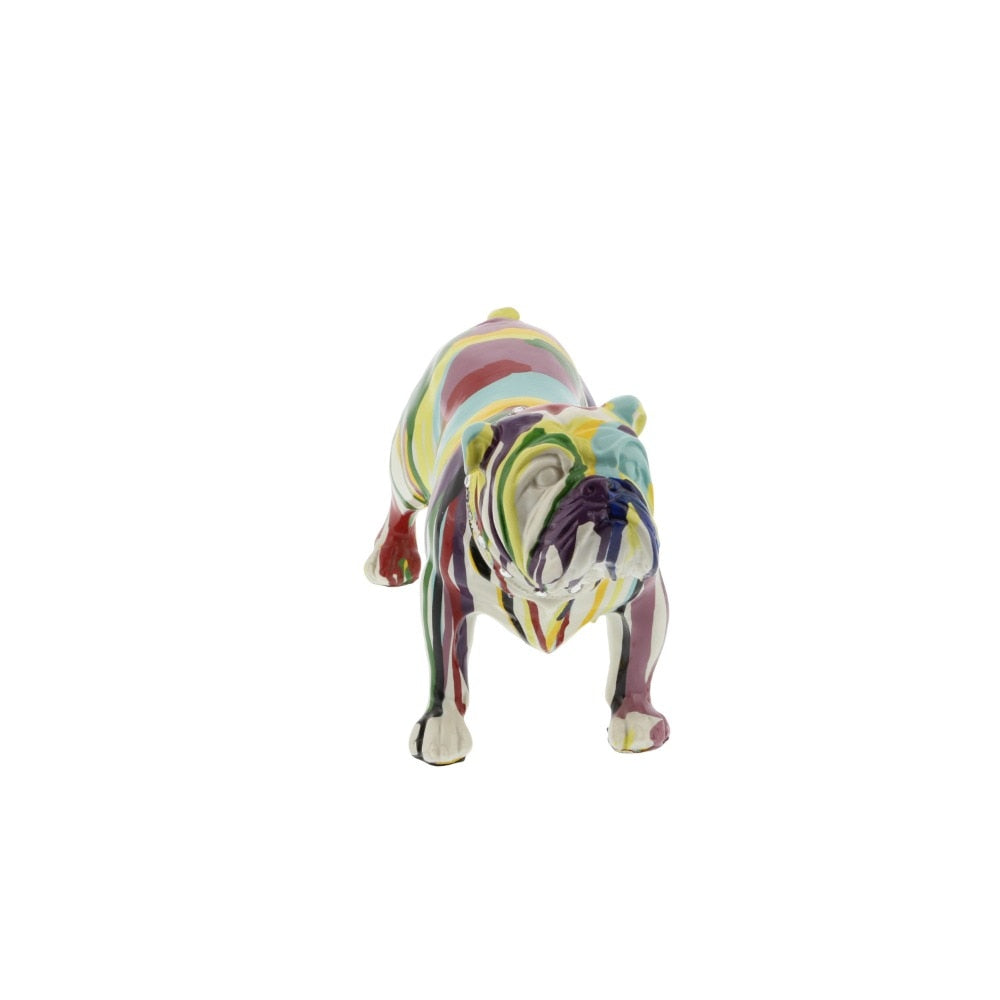 Polystone Graffiti Bulldog Sculpture