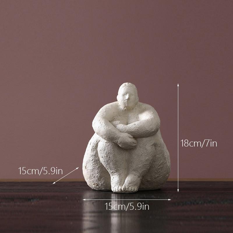 Wabi Sabi Style Resin Fat Lady Figurines