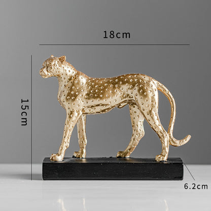 Golden Leopard Cheetah  Statue Resin