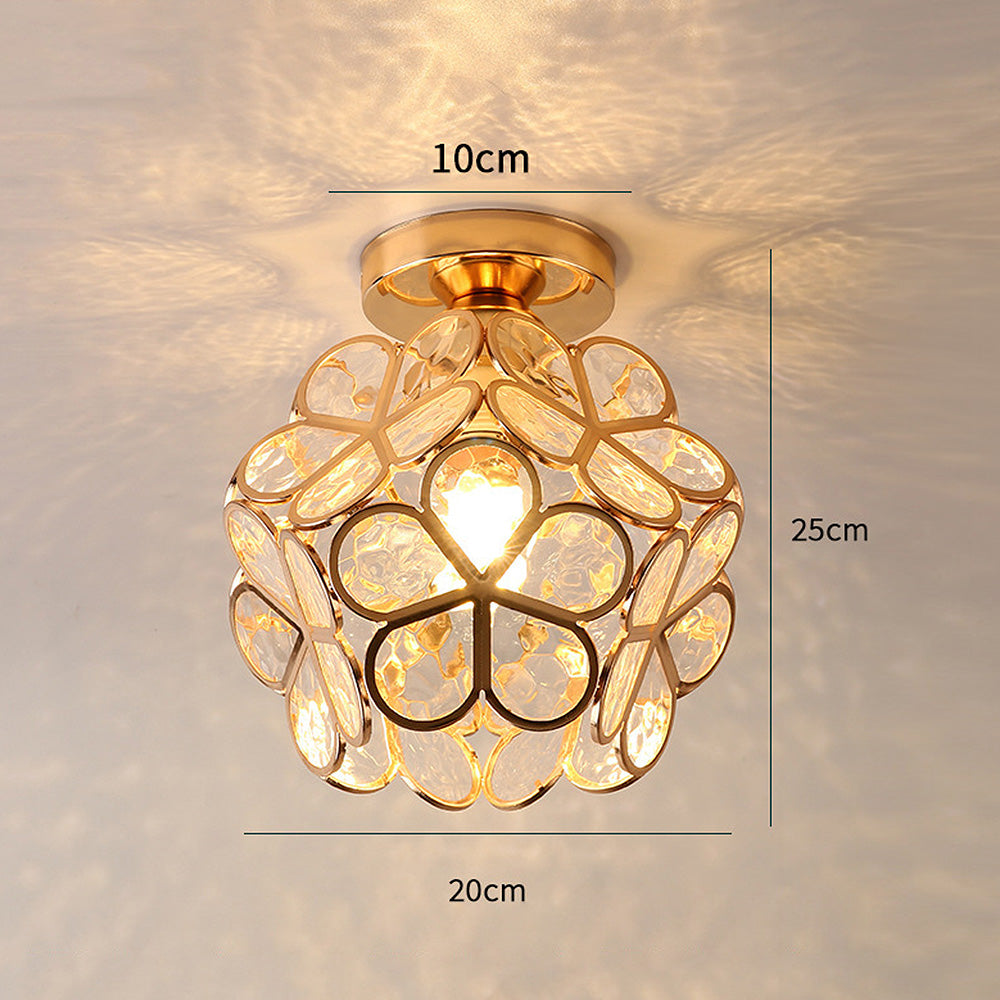 Design Flowers Style Glass Hallway Ceiling Lamp