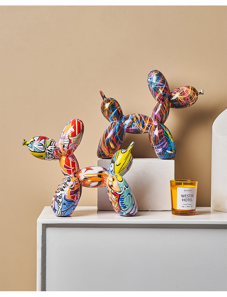 Graffiti Balloon Dog Resin Statue