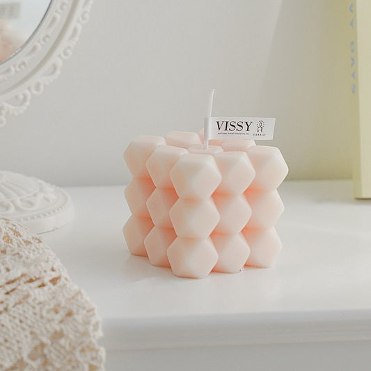 Diamond Cut Cube Decorative Candle