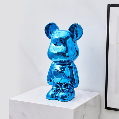 Space Bear Metallic Sculpture Figurine