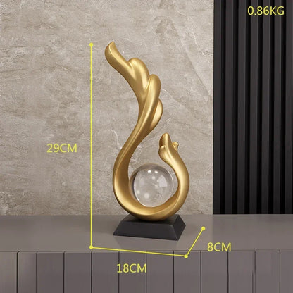 Luxury Golden Abstract Sculpture