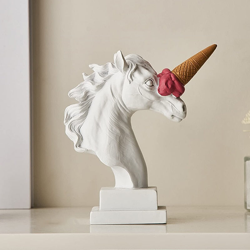 Roman Horse Head with Ice Cream Sculpture