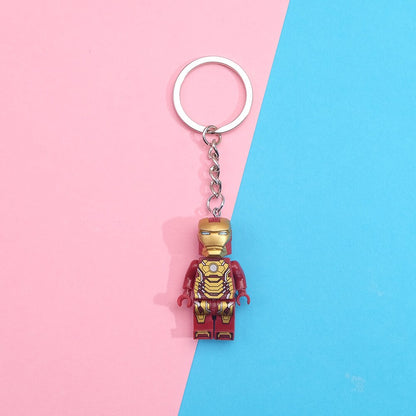 Super Hero Building Blocks Keychain