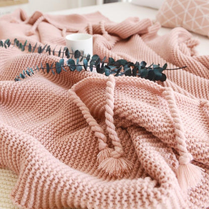 Miravique Tassel Knitted Blanket