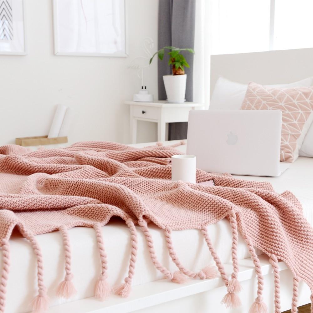 Miravique Tassel Knitted Blanket