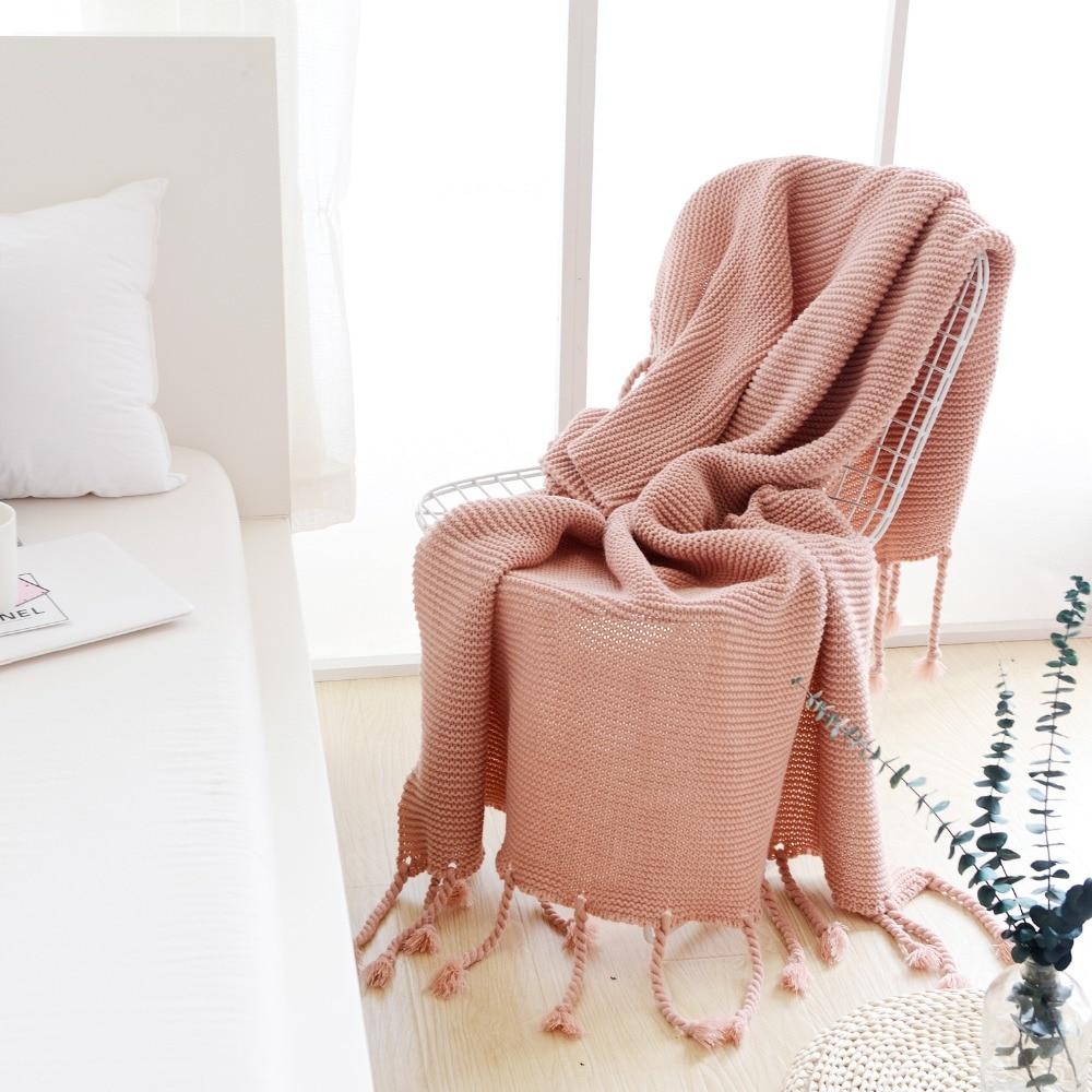 Miravique Tassel Knitted Blanket