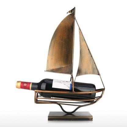 Metal Sailboat Wine Holder