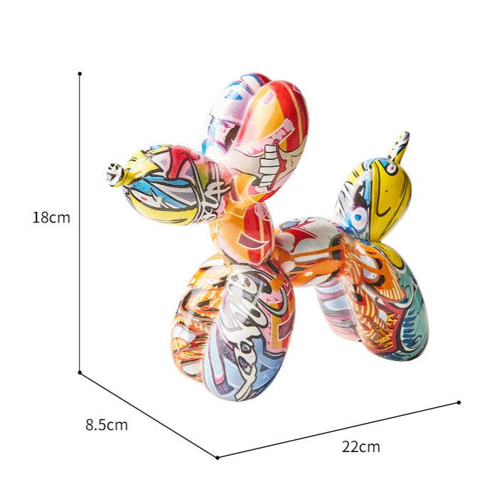 Graffiti Balloon Dog Resin Statue