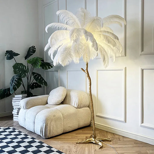 Ostrictch Feather Floor Lamp