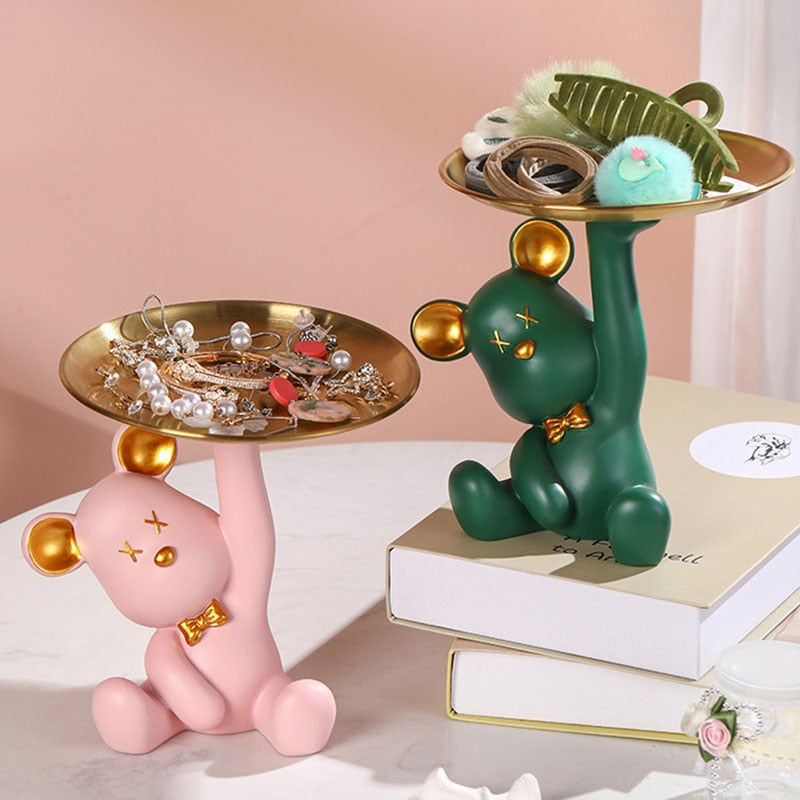 Miravique Bear Sculpture Table Tray