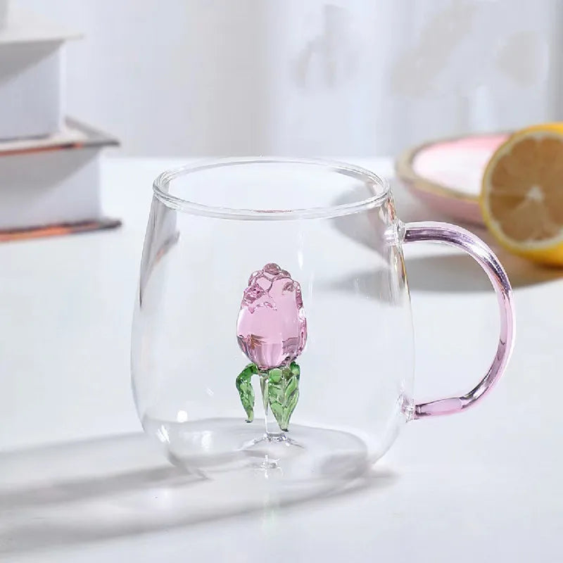 Blossom Glass Teapot and Cup Set