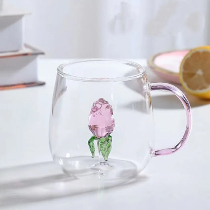 Blossom Glass Teapot and Cup Set