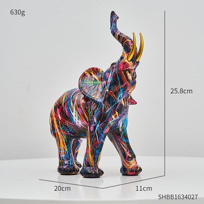 Painted Elephant Sculpture