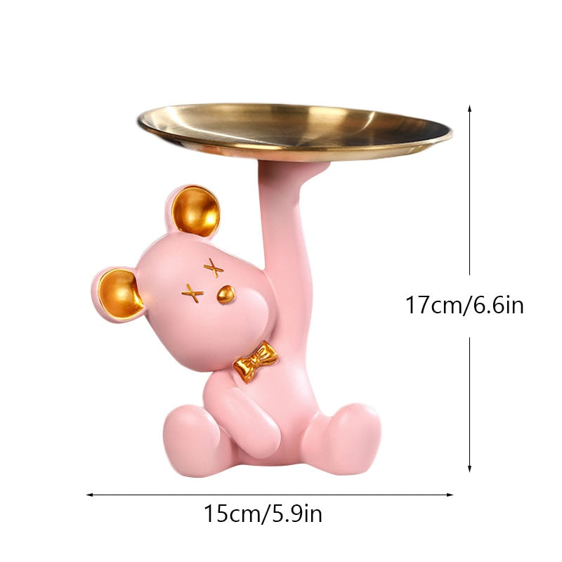 Miravique Bear Sculpture Table Tray