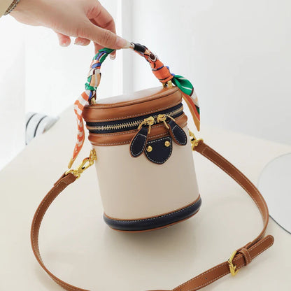 Chic Cylinder Bucket Bag for Women - Trendy Crossbody & One-Shoulder Style