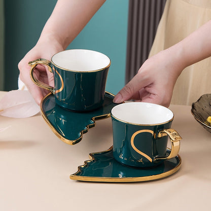 Couple Heart Shaped Coffee Cups