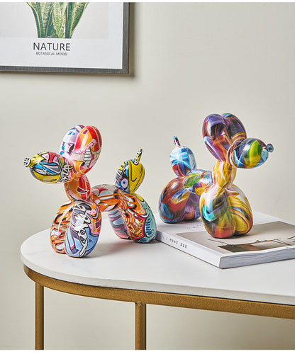 Graffiti Balloon Dog Resin Statue