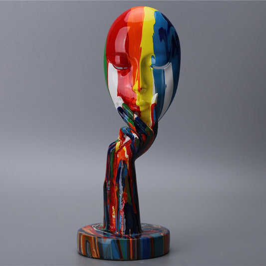 Colorful Thinking Face Decorative Figurine