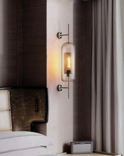 Modern Honeycomb Brass & Glass Wall Sconce