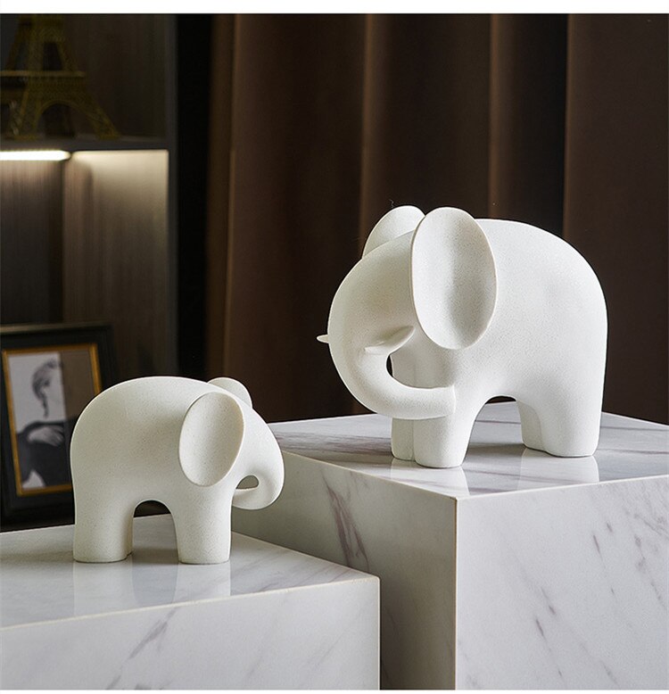 White Nordic Elephant Statue